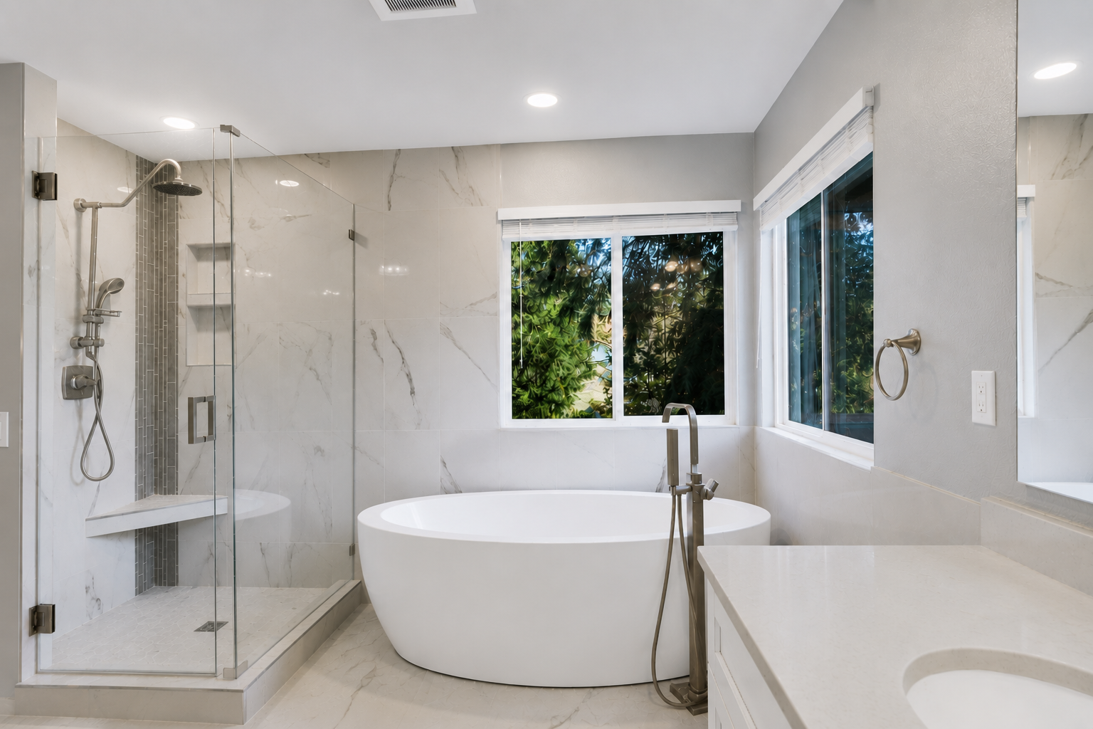 Bathroom after post-construction cleaning